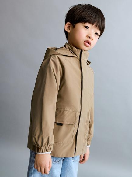 Mango Kids' Hooded Parka Coat, Tobacco, Tobacco