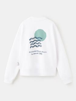 Mango Kids' Crew Neck Graphic Print Sweatshirt, Off White - view 2, Off White