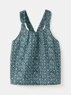 Mango Kids' Sleeveless Geo Print Blouse, Navy, Navy