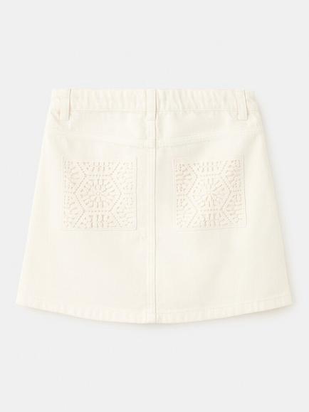 Mango Kids' A-Line Mini Skirt, Raw - view 2, Raw