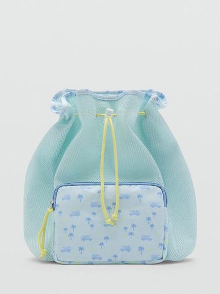Mango Kids' Drawstring Bag, Aqua, Aqua