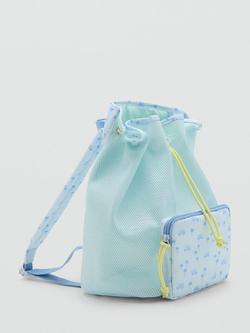 Mango Kids' Drawstring Bag, Aqua - view 2, Aqua