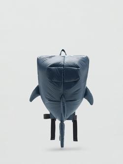 Mango Kids' Shark Backpack, Blue - view 2, Blue