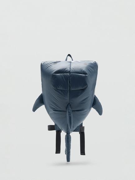 Mango Kids' Shark Backpack, Blue - view 2, Blue