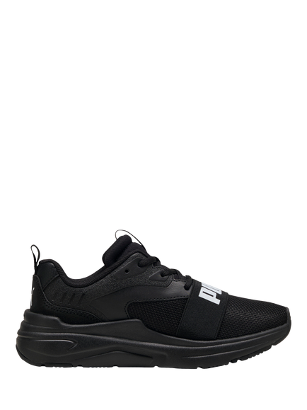 PUMA Kids' Wired 2 Mesh Trainers, Black/White