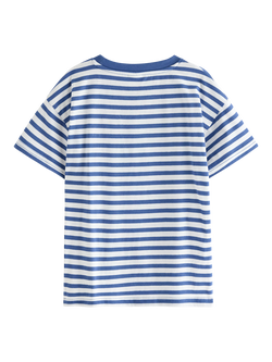 Lindex Kids' Striped T-Shirt, Blue - view 2, Blue
