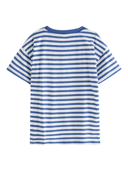 Lindex Kids' Striped T-Shirt, Blue - view 2, Blue