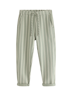 Lindex Kids' Striped Trousers, Light Dusty Green, Light Dusty Green