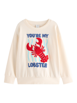 Lindex Kids' Lobster Sweatshirt, White, White