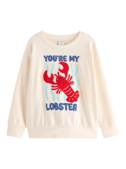 Lindex Kids' Lobster Sweatshirt, White, White