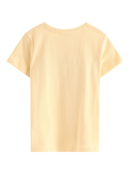 Lindex Kids' Short Sleeve Strawberry Print T-Shirt, Light Dusty Yellow - view 2, Light Dusty Yellow