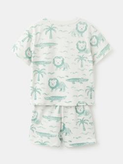 Mango Kids' Short Sleeve Printed Pyjama Set, Aqua - view 2, Aqua