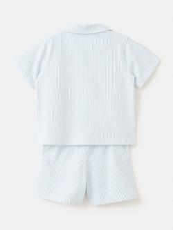 Mango Kids' Short Sleeve Striped Pyjama Set, Blue - view 2, Blue
