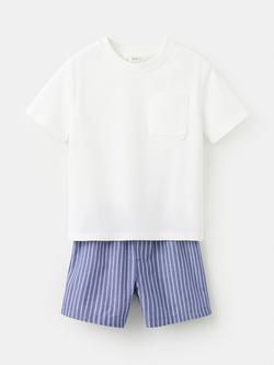 Mango Kids' Short Sleeve Pyjama Set, Off White, Off White