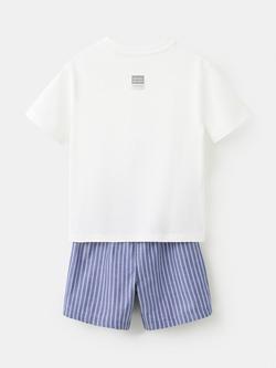 Mango Kids' Short Sleeve Pyjama Set, Off White - view 2, Off White