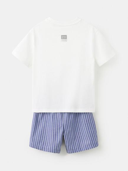 Mango Kids' Short Sleeve Pyjama Set, Off White - view 2, Off White