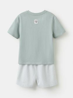 Mango Kids' Pure Cotton Short Pyjama Set - view 2, Green