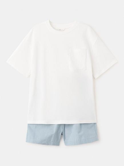 Mango Kids' Short Sleeve Pyjama Set, Off White, Off White