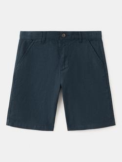 Mango Kids' Linen Blend Shorts, Navy, Navy