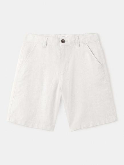 Mango Kids' Linen Blend Shorts, Sand, Sand