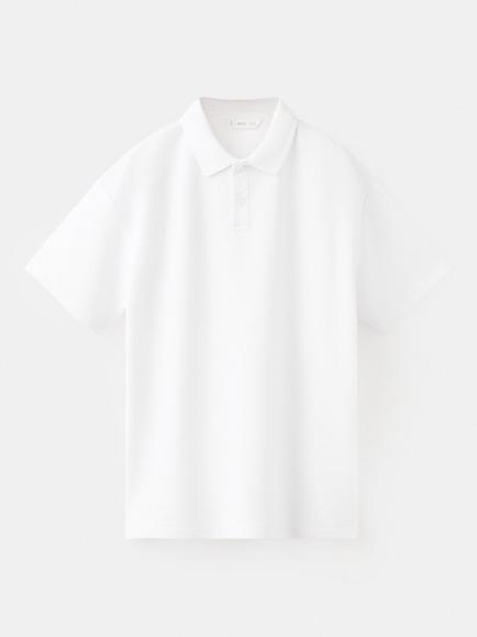 Mango Kids' Short Sleeve Ribbed Polo Shirt, White, White