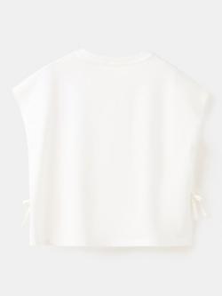 Mango Kids' Relaxed Crop T-Shirt, Off White - view 2, Off White