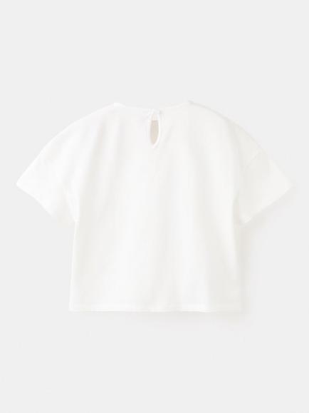 Mango Kids' Floral Embroidered T-Shirt, Off White - view 2, Off White