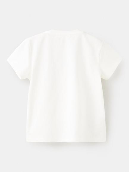 Mango Kids' Short Sleeve Embroidered Slogan T-Shirt, Off White - view 2, Off White