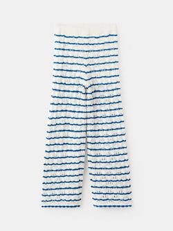 Mango Kids' Lace Knit Culotte Trousers, Electric Blue, Electric Blue