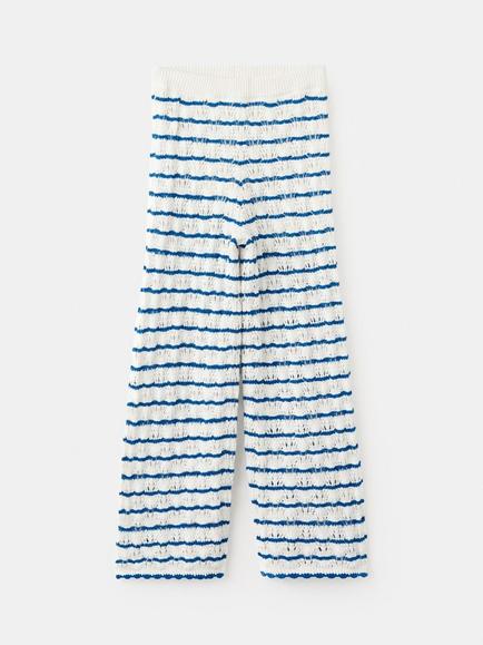 Mango Kids' Lace Knit Culotte Trousers, Electric Blue, Electric Blue