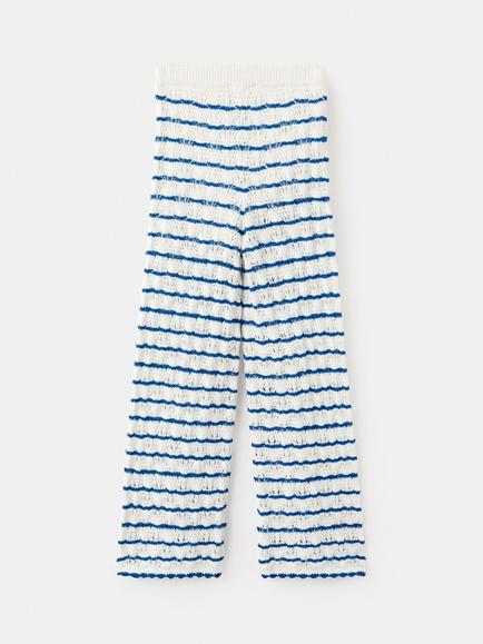 Mango Kids' Lace Knit Culotte Trousers, Electric Blue - view 2, Electric Blue