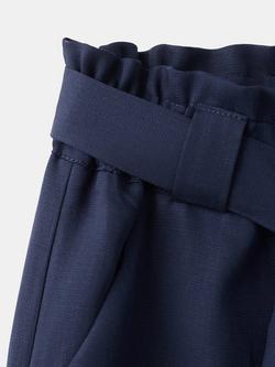 Mango Kids' Wide Leg Paperbag Trousers, Navy - view 2, Navy