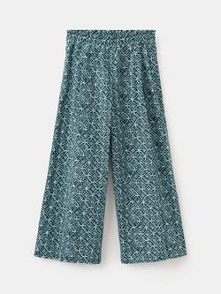 Mango Kids' Geo Print Wide Leg Trousers, Navy