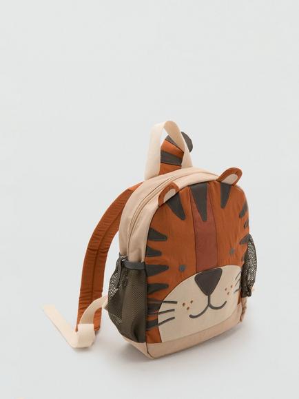 Mango Kids' Tiger Backpack, Sand - view 2, Sand