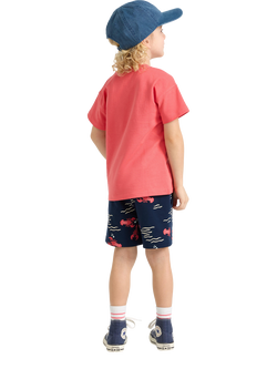 Lindex Kids' Lobster T-Shirt and Shorts Set, Dark Dusty Coral - view 2, Dark Dusty Coral