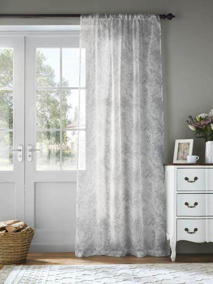Laura Ashley Tuileries Slot Top Voile Panel, Dove, Dove