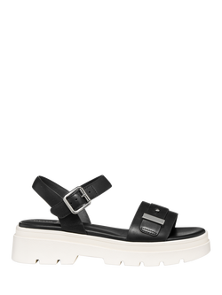 Geox Adacter S Leather Footbed Sandals, Black, Black