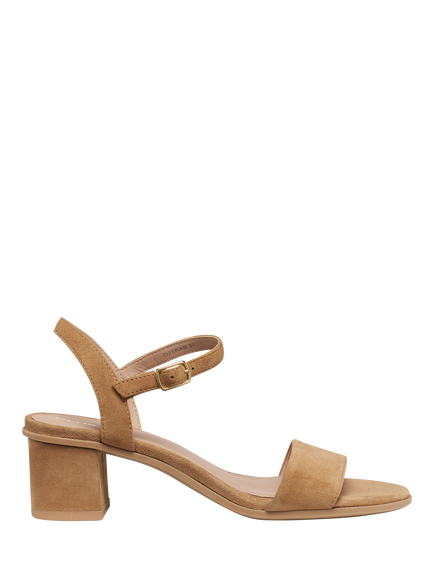 Geox Aurely 50 Suede Heeled Sandals, Brown, Brown