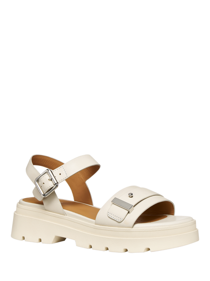 Geox Adacter S Leather Footbed Sandals, Sand - view 2, Sand