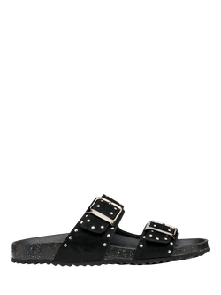 Geox Brionia R Stud Detail Footbed Sandals, Black, Black