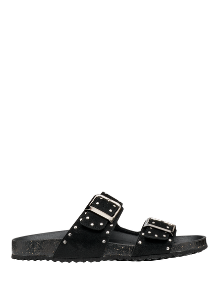 Geox Brionia R Stud Detail Footbed Sandals, Black, Black