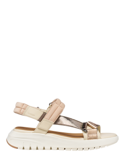 Geox Flextride S Footbed Strappy Sandals, Papyrus/Dk Beige, Papyrus/Dk Beige