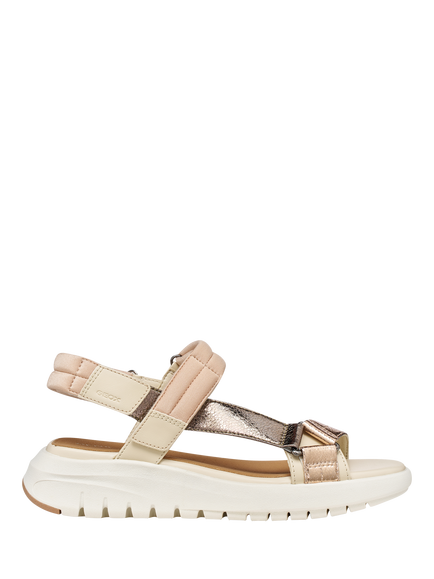 Geox Flextride S Footbed Strappy Sandals, Papyrus/Dk Beige, Papyrus/Dk Beige
