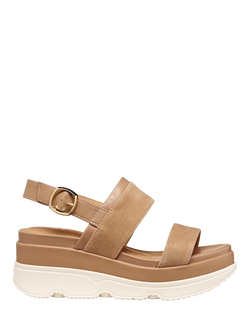 Geox Gardenia Suede Platform Strappy Sandals, Beige, Beige