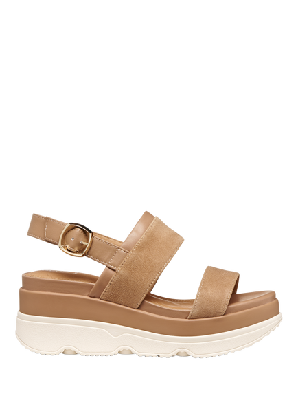 Geox Gardenia Suede Platform Strappy Sandals, Beige, Beige