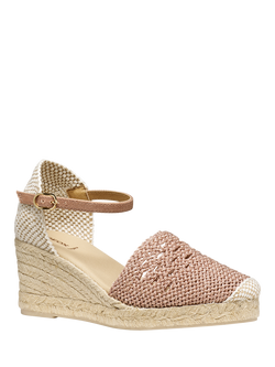 Geox Gelsa Low Wedge Heel Espadrille Sandals, Rose - view 2, Rose