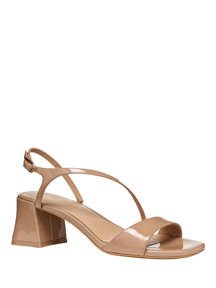 Geox New Eraklia 50 T01 Patent Leather Block Heel Sandals, Light Brown - view 2, Light Brown