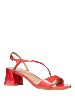 Geox New Eraklia 50 T01 Patent Leather Block Heel Sandals, Coral - view 2, Coral