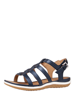 Geox Vega Footbed Strappy Sandals, Dark Blue - view 2, Dark Blue