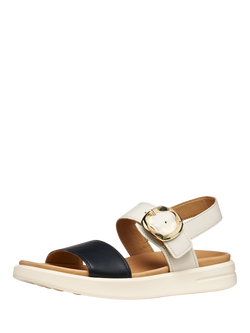 Geox Xand 2S Leather Strappy Sandals, Sand/Black - view 2, Sand/Black